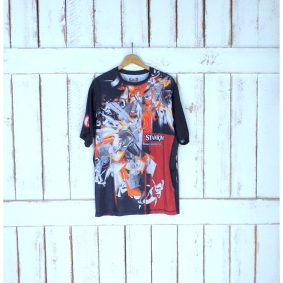Vintage 90s black/orange/grey Storm Kimonos athletic performance tshirt - Picture 4 of 7